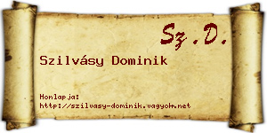 Szilvásy Dominik névjegykártya