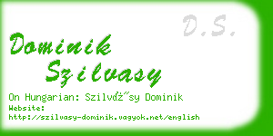 dominik szilvasy business card
